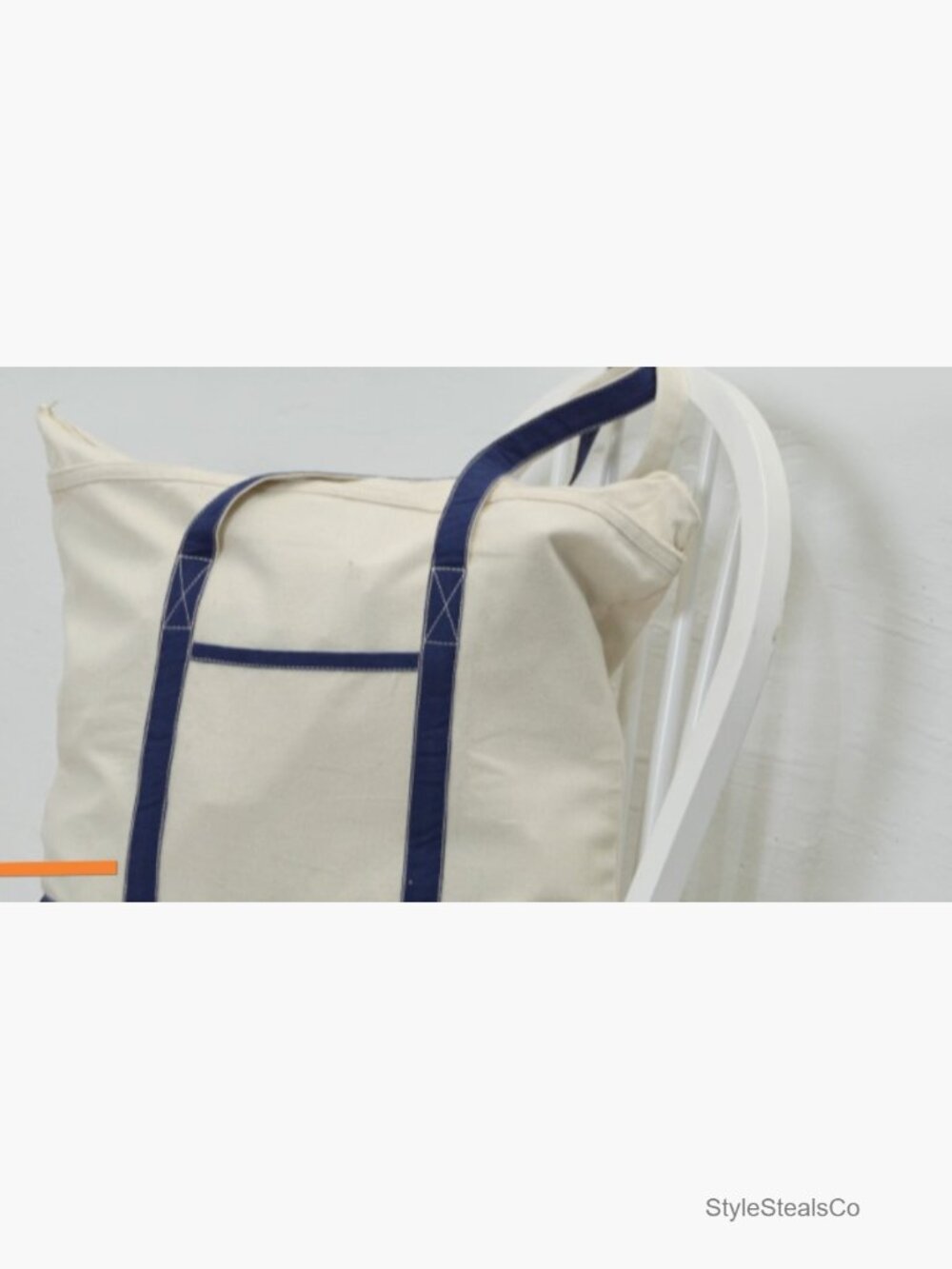Canvas Tote Bag with Zipper & External Pocket Large Reusable Shopping - Picture 7 of 7